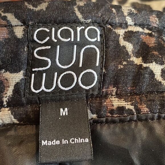 Clara Sun Woo black & gray animal print coat - Picture 8 of 9